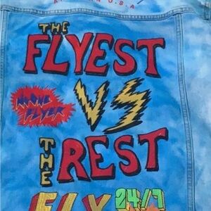 Tie-Dye Graphic Jacket With Bold 'The Flyest' Print